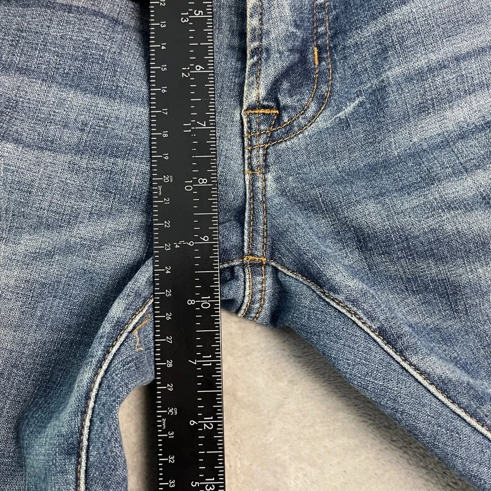 American Eagle Slim Straight Extreme Flex 4 Jeans Mens Blue Distressed 30x36